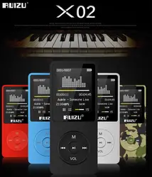 Оригинальный RUIZU X02 английская версия MP3 плеер 16 г портативный Mp3 может играть 80 часов с fm-радио электронная книга часы голос