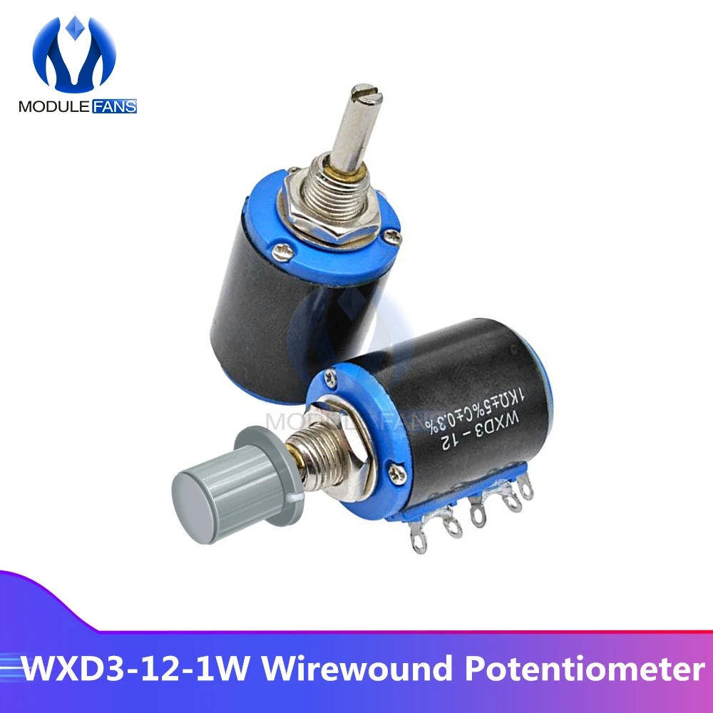 Проволочный потенциометр сопротивление WXD3 12 1W 100R 200R 470R 1K 2 K 4 7 10K 22K 47K Ohm мульти