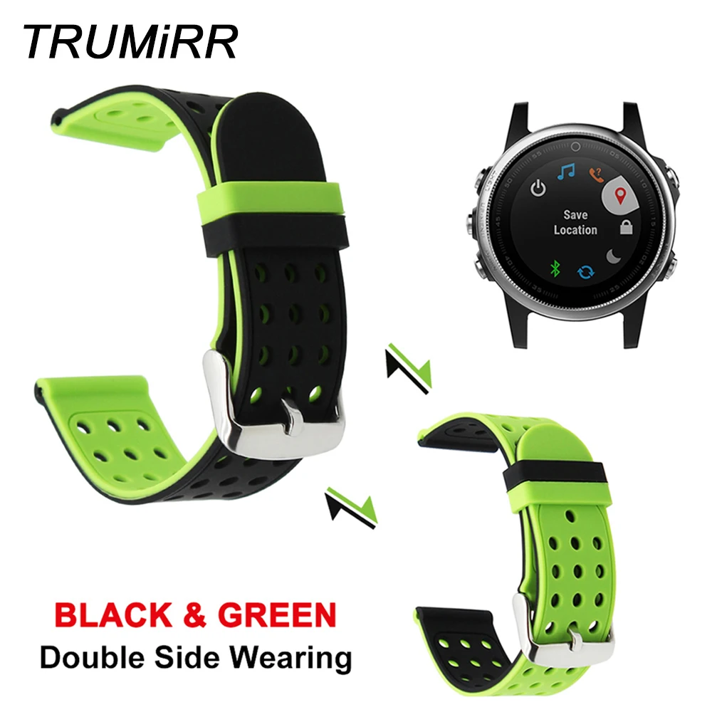 

Silicone Rubber Watchband Double Side Wear for Garmin Fenix 5 Epix Vivoactive HR Forerunner 935 Watch Band Wrist Strap 22mm 24mm