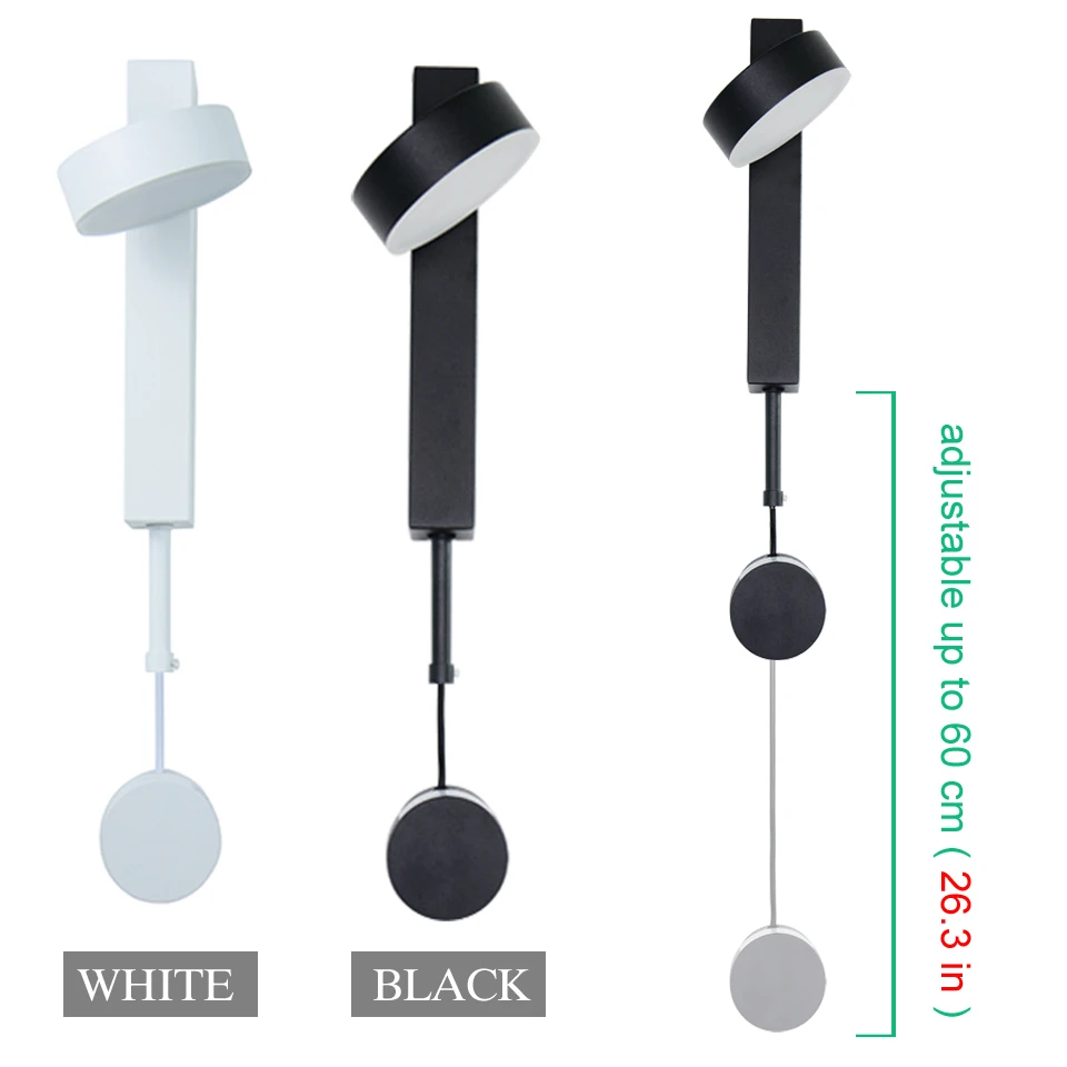 Modern LED Wall Lamp with Knob Switch Dimmable Wall light Indoor Lighting Adjustable 7W 9W Black For Bedroom Bedside Aisle Stair led wall lamp wall sconces light wall lamp