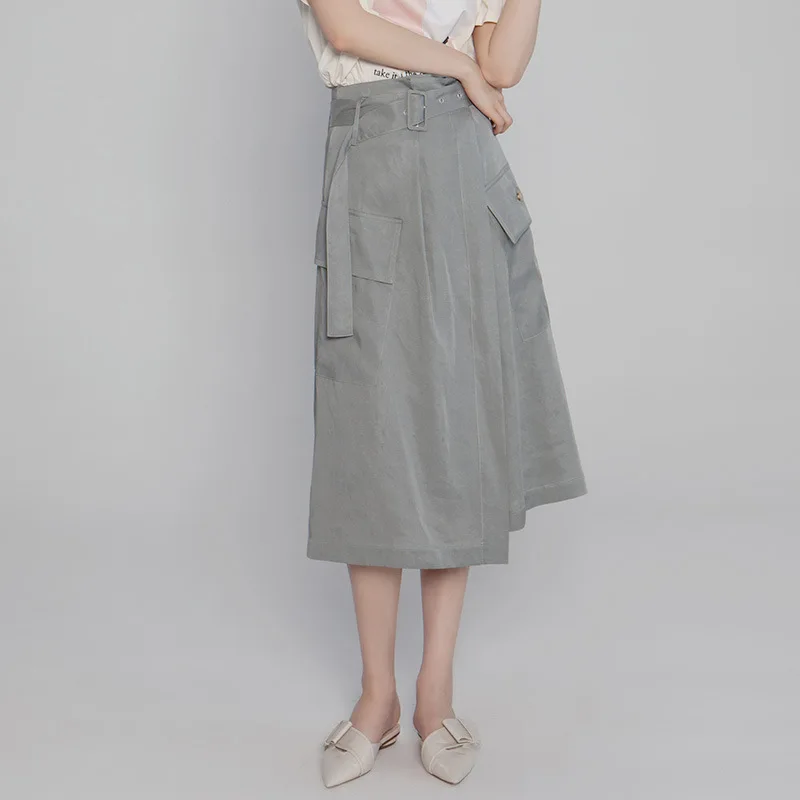 

Women's Wear 2019 Summer New High Waist A-word Long Skirt Knee-Length A-Line Fashion Women Skirt