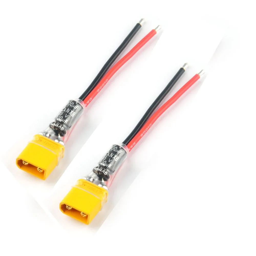 

1PCS/2PCS Happymodel XT30 Plug Pigtail Power Wire 100F Capacitor for Mobula7 HD TRASHCAN UR85 UR85HD Crazybee F3 / F4 PRO Parts