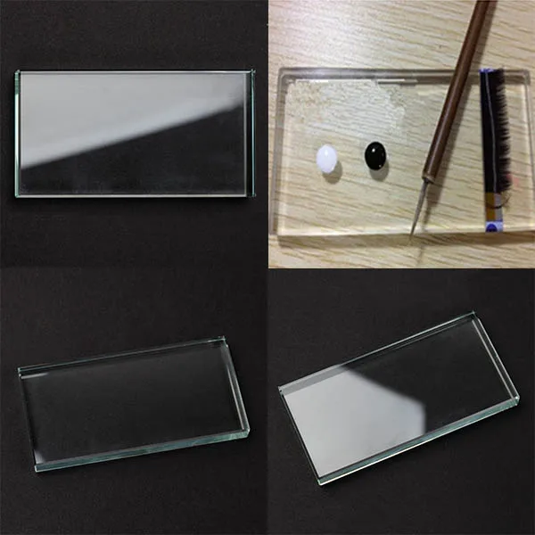 

New Eyelash Extension Glue Adhesive Nail Glass Palette Pallet Cosmetics Makeup Tool