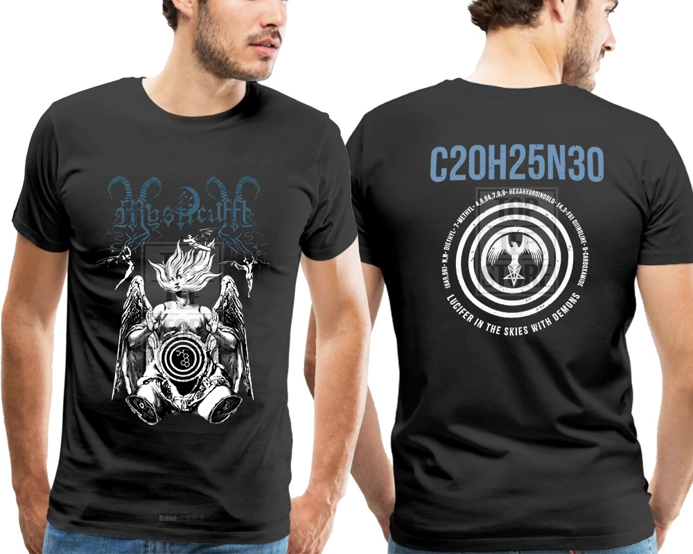 Mysticum ЛСД рубашка Размеры S M L Xl официальный футболка черного цвета металлическое