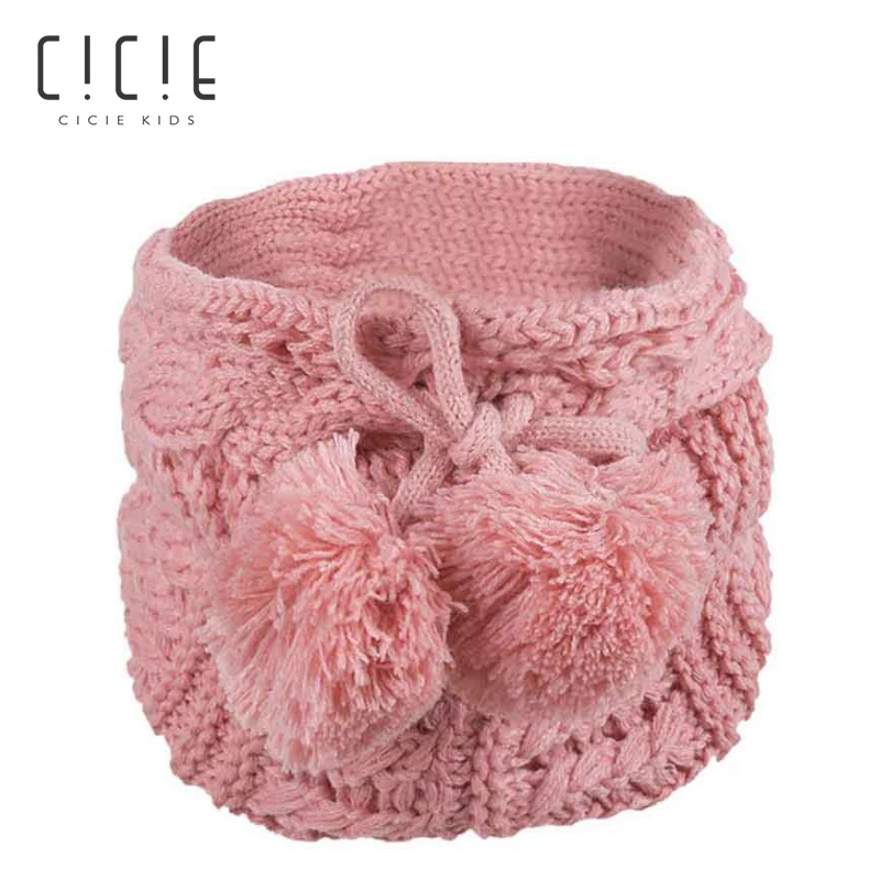 

DE032 NEW Soft Winter Warm Children Scarf Cotton Scarves Knitted Hairball Shawl