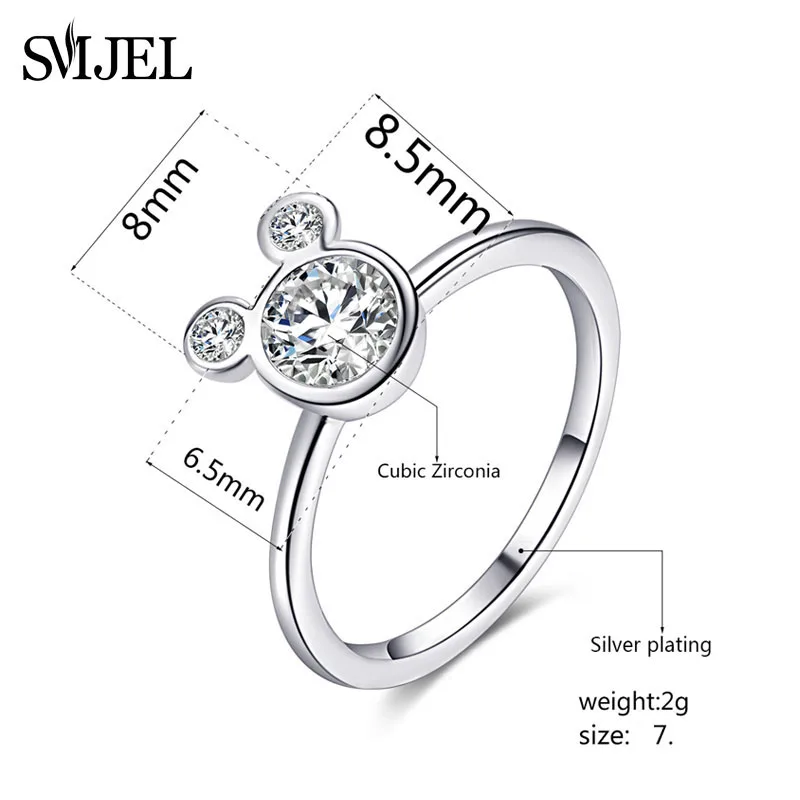 SMJEL Mini Animal Earing Mickey Earrings for Women Bijoux New Kids Earring Small Ear Studs Pendientes Cartoon Jewelry oorbellen - Окраска металла: SYJZ197