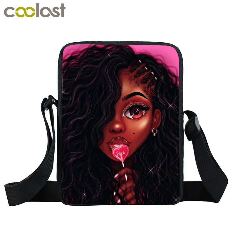 Афро Леди Девушка сумка Африка Красота принцесса маленькая сумка коричневые женские сумки мини сумки подросток сумки через плечо - Цвет: xkbafr20