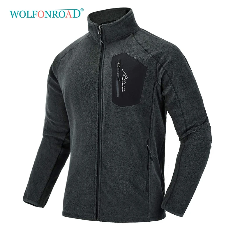

WOLFONROAD New Outdoor Fleece Jacket Men Thermal Winter Windbreaker Hiking Camping Sport Jacket Coat Windproof Mountain Clothes