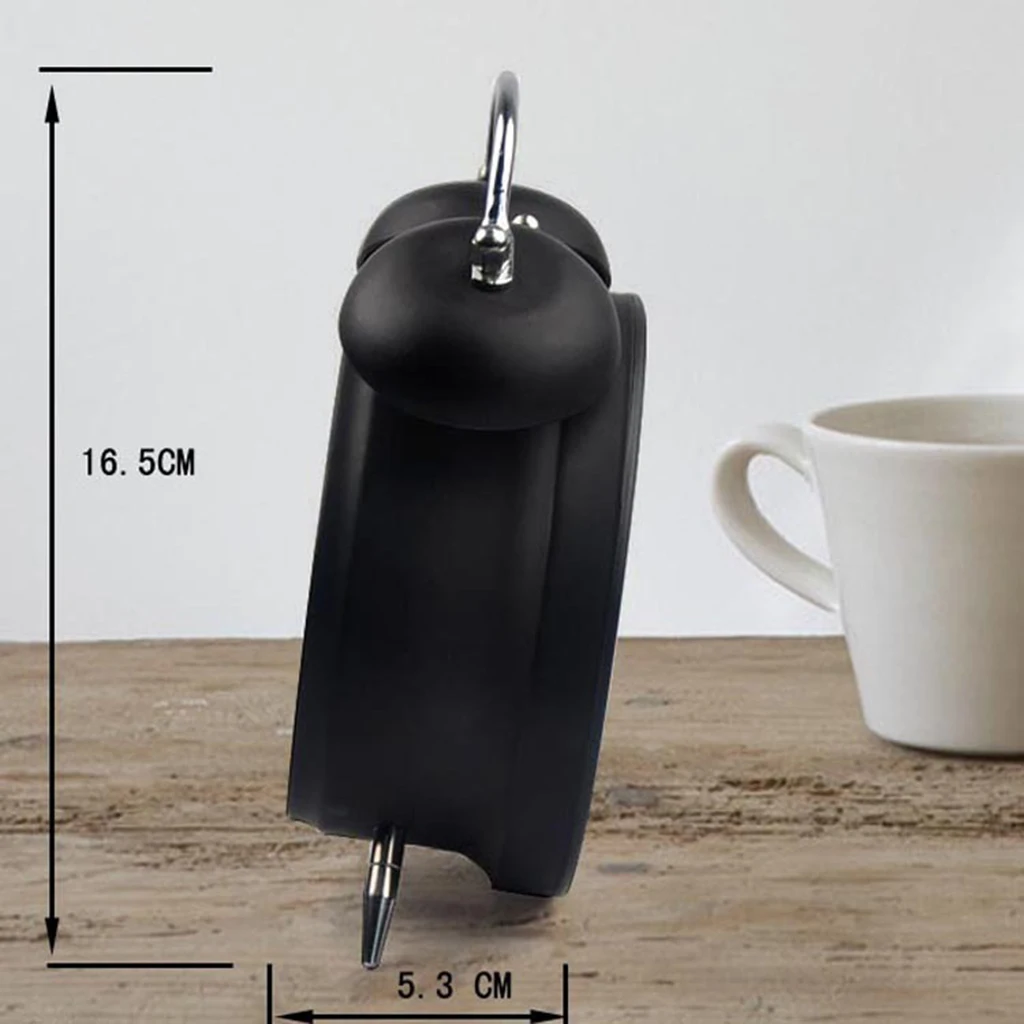 Classic Retro Twin Bell Silent Non-ticking Sweep Quartz Movement Loud Alarm Clock with Night Light for Bedroom Bedside Office