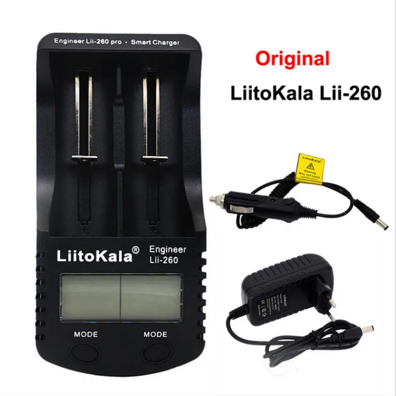 

Liitokala lii-E260 LCD18650/18500/16340/18350/14500/10440/17500 Battery Charger,Detection of lithium battery charger+12V adapter