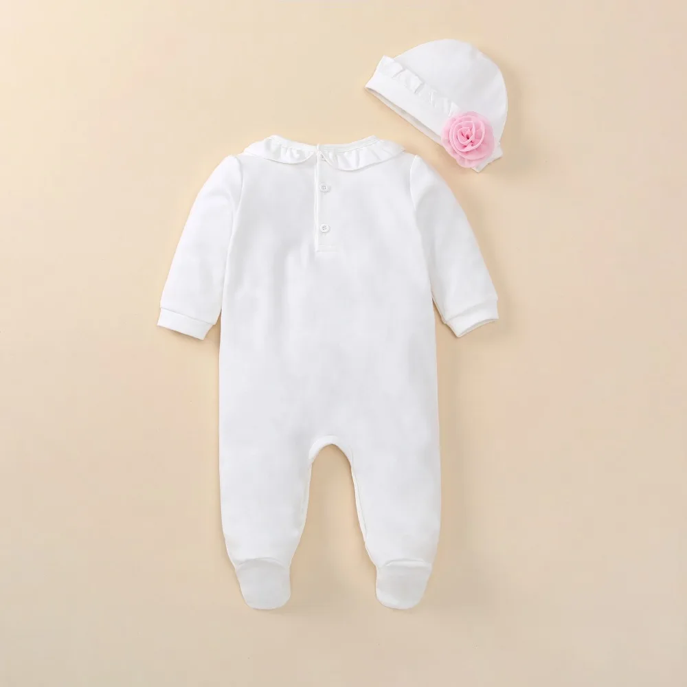 new born baby girl clothes romper autumn long sleeve cotton lace baby girl romper with hat white mameluco infantil jumpsuit baby