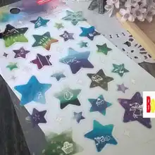 Новые милые синие звезды стиль Декор ПВХ наклейка скрапбукинг украшения этикетки оптом