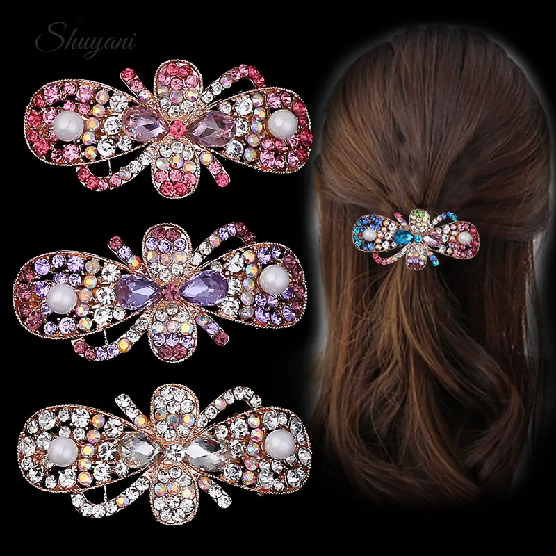 

10pcs/lot fashion vintage crystal flowers barrettes hair clip for mother's day gift hairpins hair claws female hair accessories