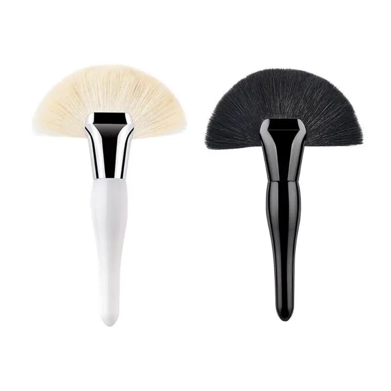 

Large Fan Shape Wood Handle Soft Hair Powder Foundation Makeup Brush Cosmetic Tool unique shape makeup brush christmas gift