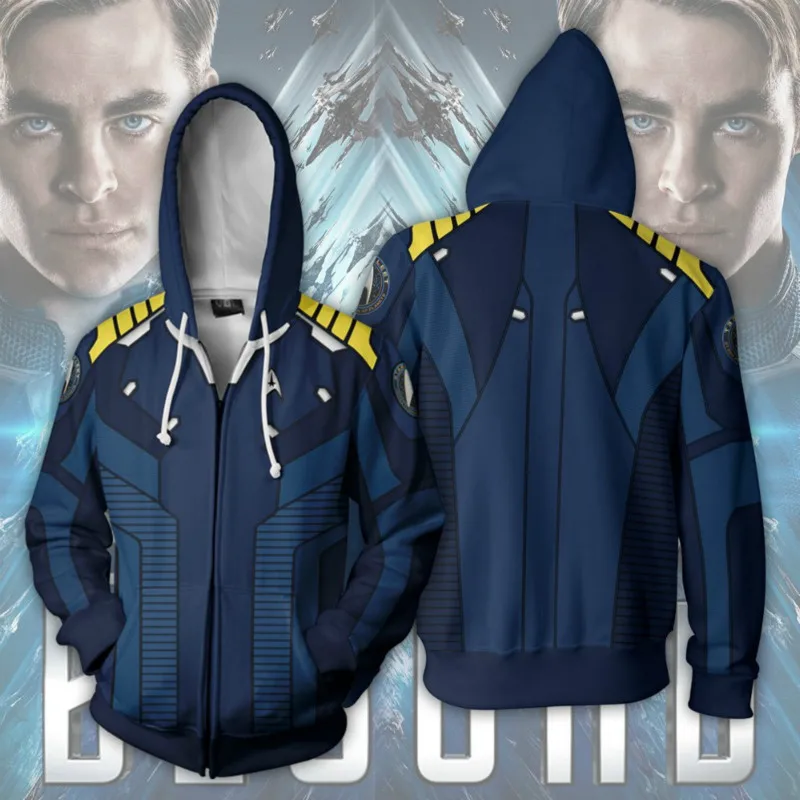 Kopen 2019 Mode Herfst Star Trek Hoodies 3D Print Mannen Hoodie Hoody Man Hip Hop Casual Jas Sweatshirts Met Rits Plus size 5XL