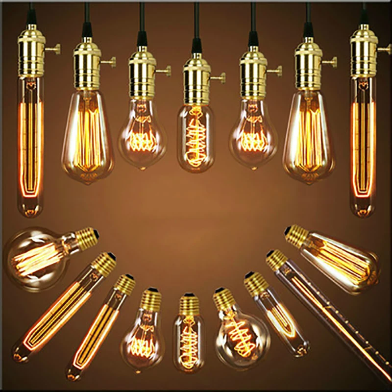 

TEAEGG E27 screw retro tungsten light source creative incandescent lamp warm light