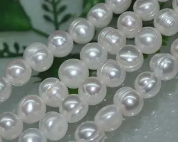 

Natural white 5strs A++ 9-10mm luster screw thread freshwater pearls