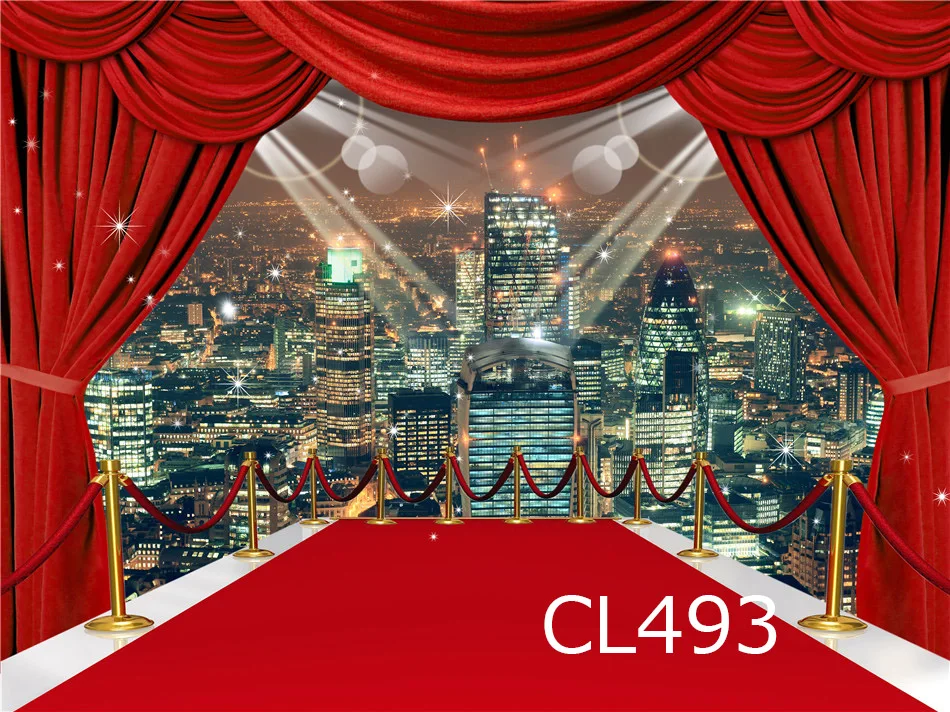 

LB City Night Scene Bright Lights Star Stage For Party Wedding Vinyl Background Backdrop Props Photography Studio Photo
