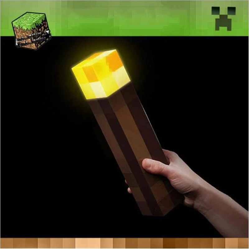 

Hot Minecraft Light Up Torch LED Night Lamp Original Light-Up Toys Hand Held or Wall Mount New Diamond Ore Lamp for kids Gift