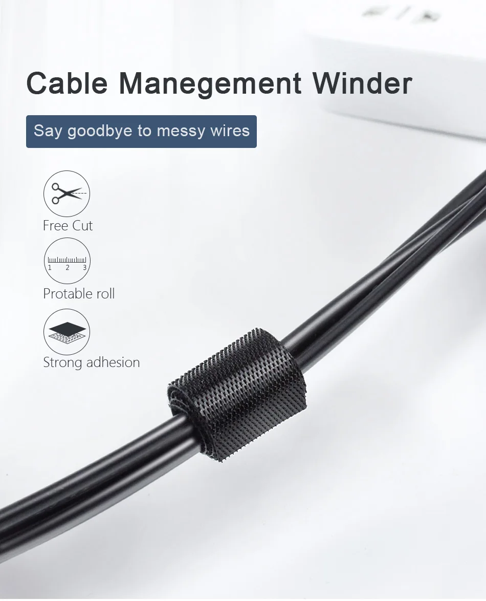 !ACCEZZ Flexible Cable Organizer Wire Winder Clip Headphone Earphone Holder Mouse Tape Cord Magnetic Protector Desktop Management (1)