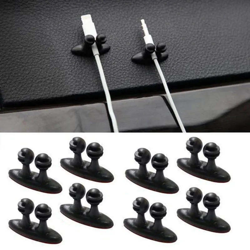 8Pcs/set Adhesive Cable Winder Car Interior Cable Clip Earphone Cable Organizer Wire Storage Holder Clip Cord Holder Promotion