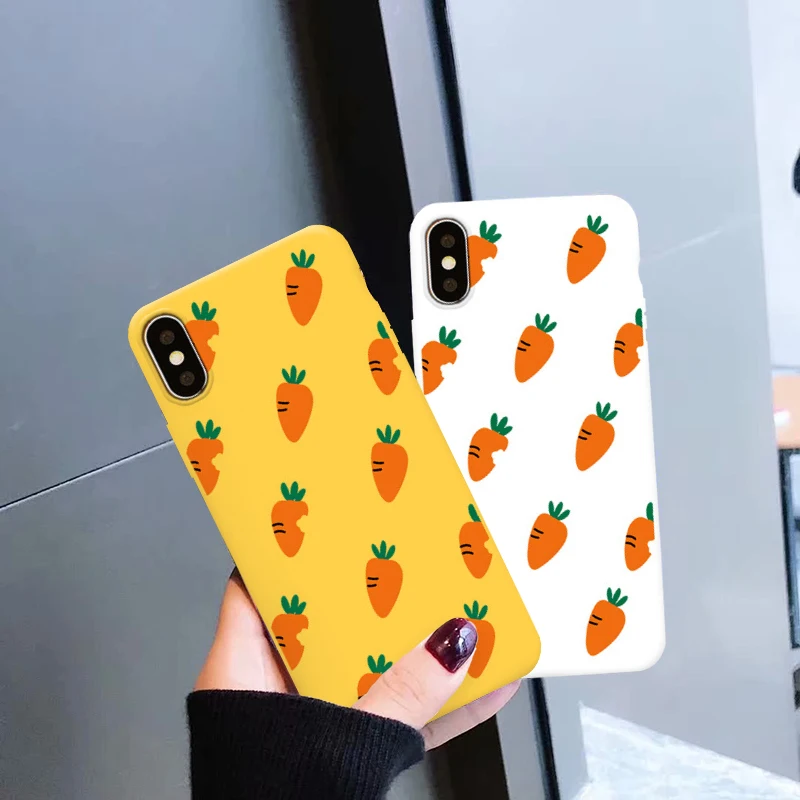 Милые Чехлы JAMULAR для телефонов с морковкой iPhone X XS MAX XR 7 8 6s Plus мультяшный Матовый