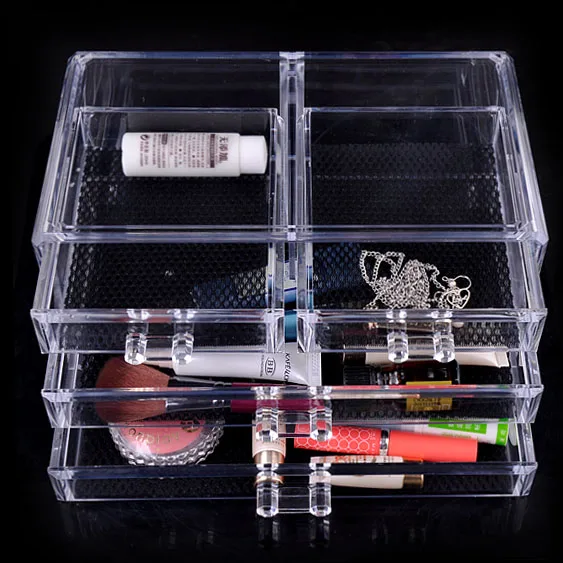 Прозрачная акриловая пластиковая коробка, органайзер для ювелирных изделий, коробка для маленького комода, Настольный Органайзер