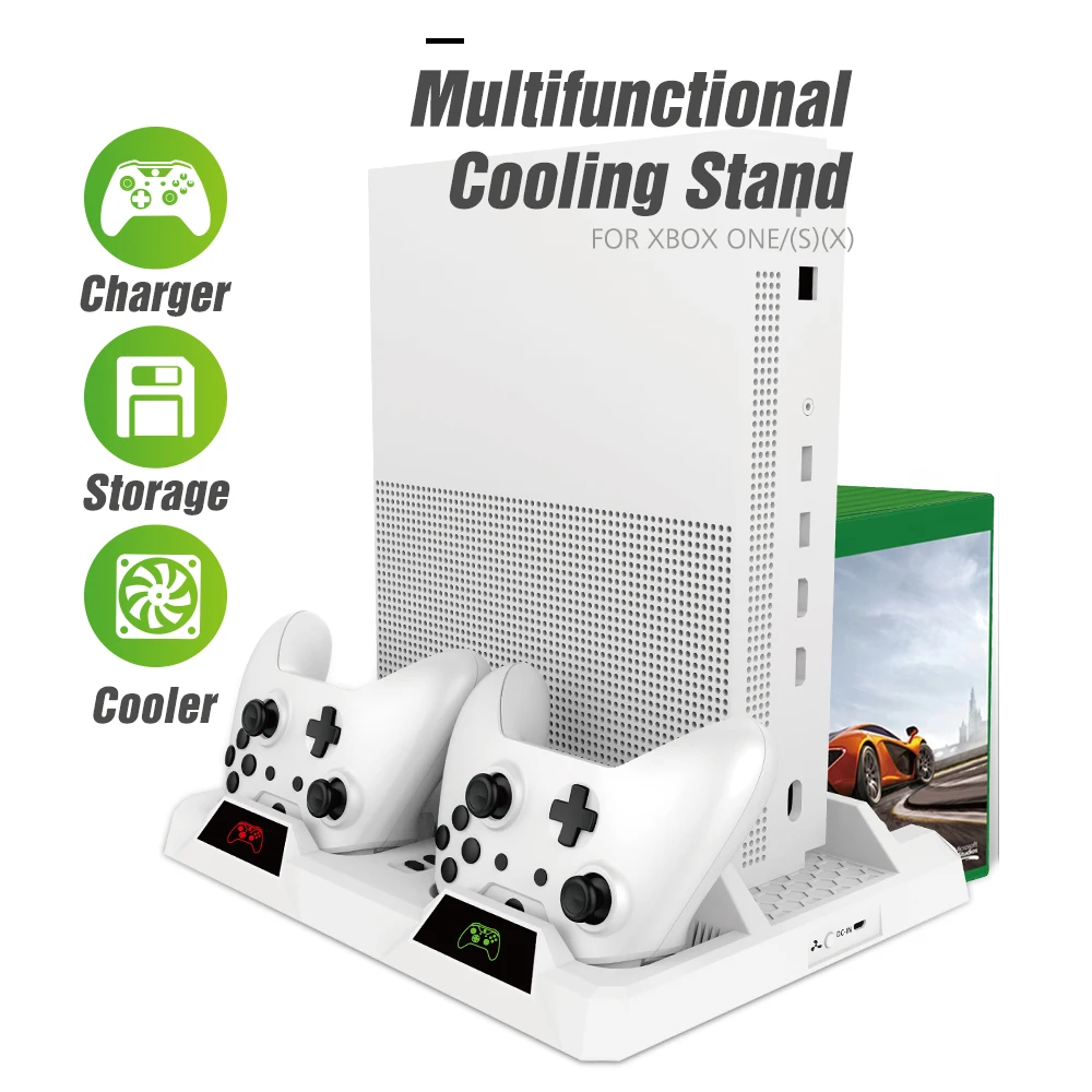  OIVO Dual Controller Charging Dock Station For Xbox ONE Cooling Vertical Stand Games Storage Charge
