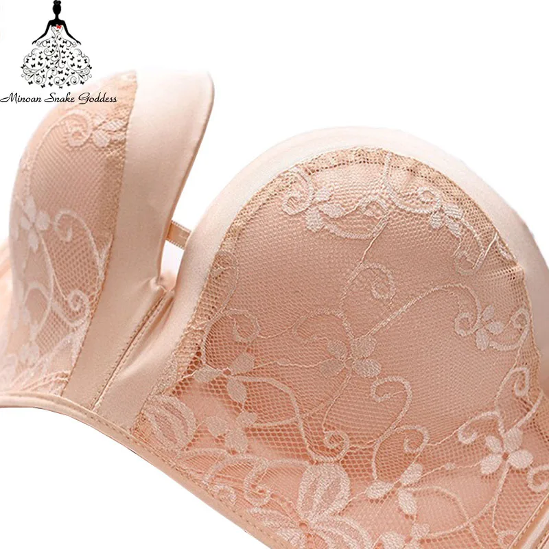 Бюстгальтер без бретелек сексуальный кружевной бюстгальтер Push Up Lace Bralet