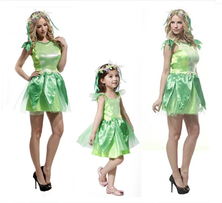 Сказочные сказки Pixie Tinker Bell зеленое платье костюм для костюмированной игры, для Хэллоуина, для женщин и девочек, зеленое сказочное нарядное платье