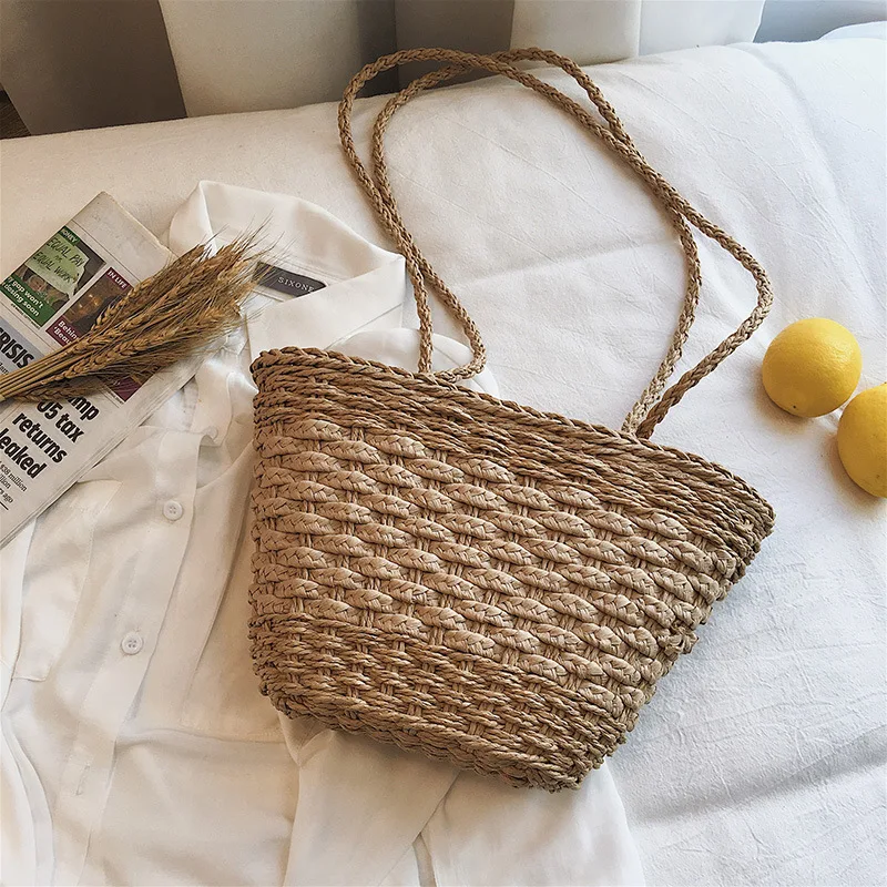 

Female Straw Beach Bag Crossbody Bags For Women 2019 Summer Wicker Designer Handbags Ladies Rattan Shoulder Messenger Bag Sac A
