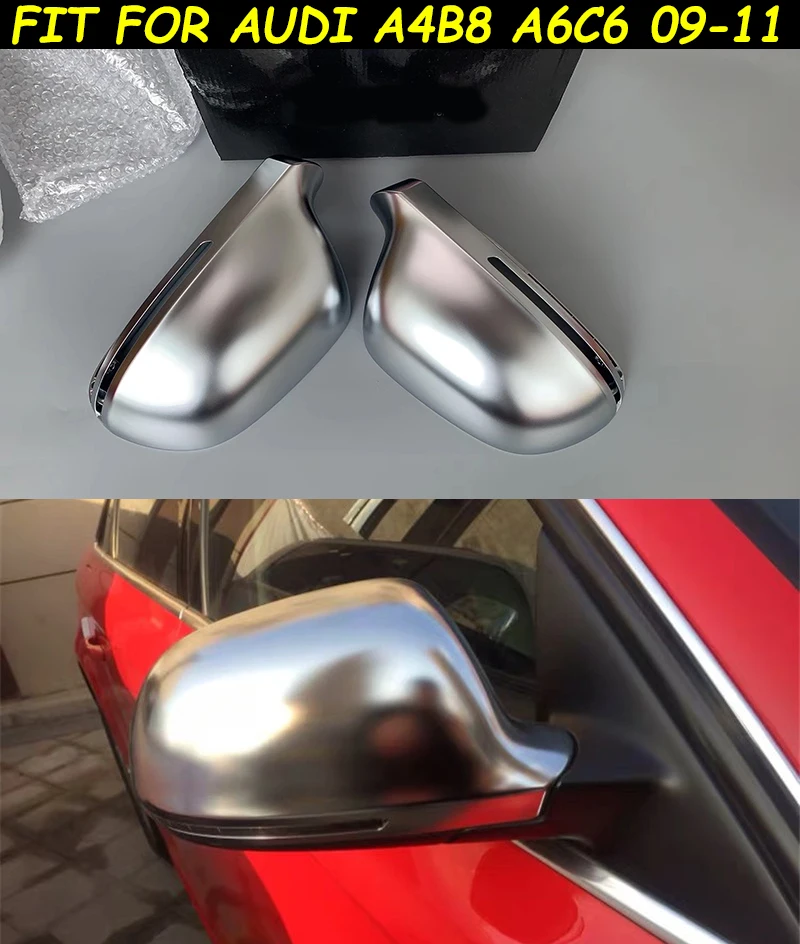 

Car accessories For Audi Audi A4 B8 A6 C6 S4 Matt Silver Rearview Mirror Cover Side Mirror Caps For audi A6C6 A4 2009 2016