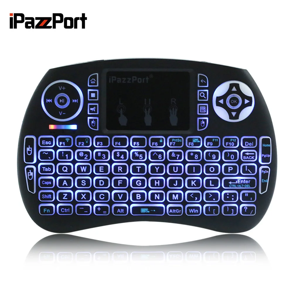 

iPazzPort Mini 2.4GHz Wireless QWERTY Keyboard Portable Touchpad & Backlight for PC / Smart TV /Android TV Box