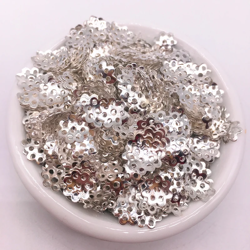 

NEW 800pcs/lot 8mm silver Hollow Flower Findings Cone End Beads Cap Filigree DIY Jewelry Making Accessories