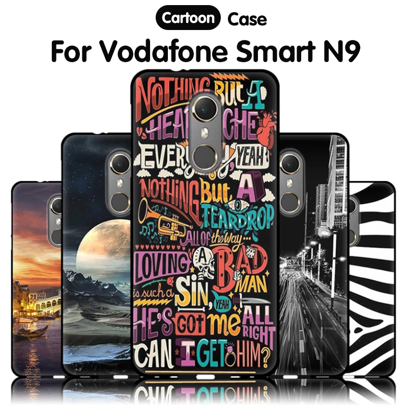 JURCHEN Back Cover For Vodafone Smart N9 Silicone Case Soft Cartoon Phone Case For Vodafone Smart N9 VDF720 Case Cover Cute 5.5"