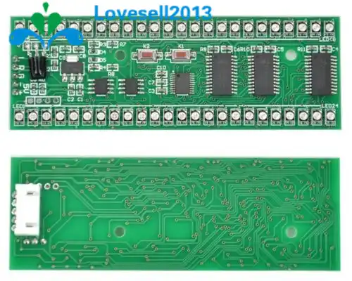 RGB 24 LED Display MCU Pattern 2 Channel VU Level Indicator Meter For Amplifier