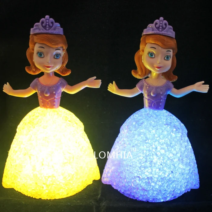 Kids Toys Elsa Anna Sofia LED Colorful Lights gradient crystal Night Light Led Lamp  49