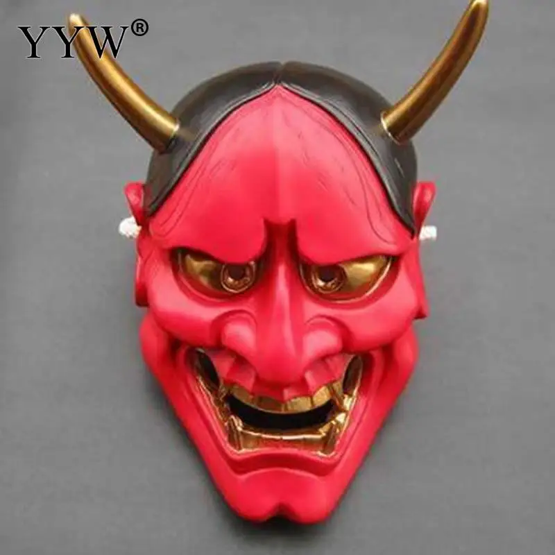 Vintage Japanese Buddhist Evil Hannya Grimace Mask Halloween Costume Horror Scary Masks For Easter Joke Party Masker Supplies