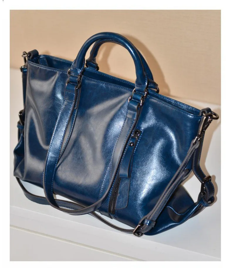 Brand Real Leather Large Capacity Handbags Casual Tote Women's Handbag Shoulder Bags For Women Feminina Messenger Bolsa Pocket