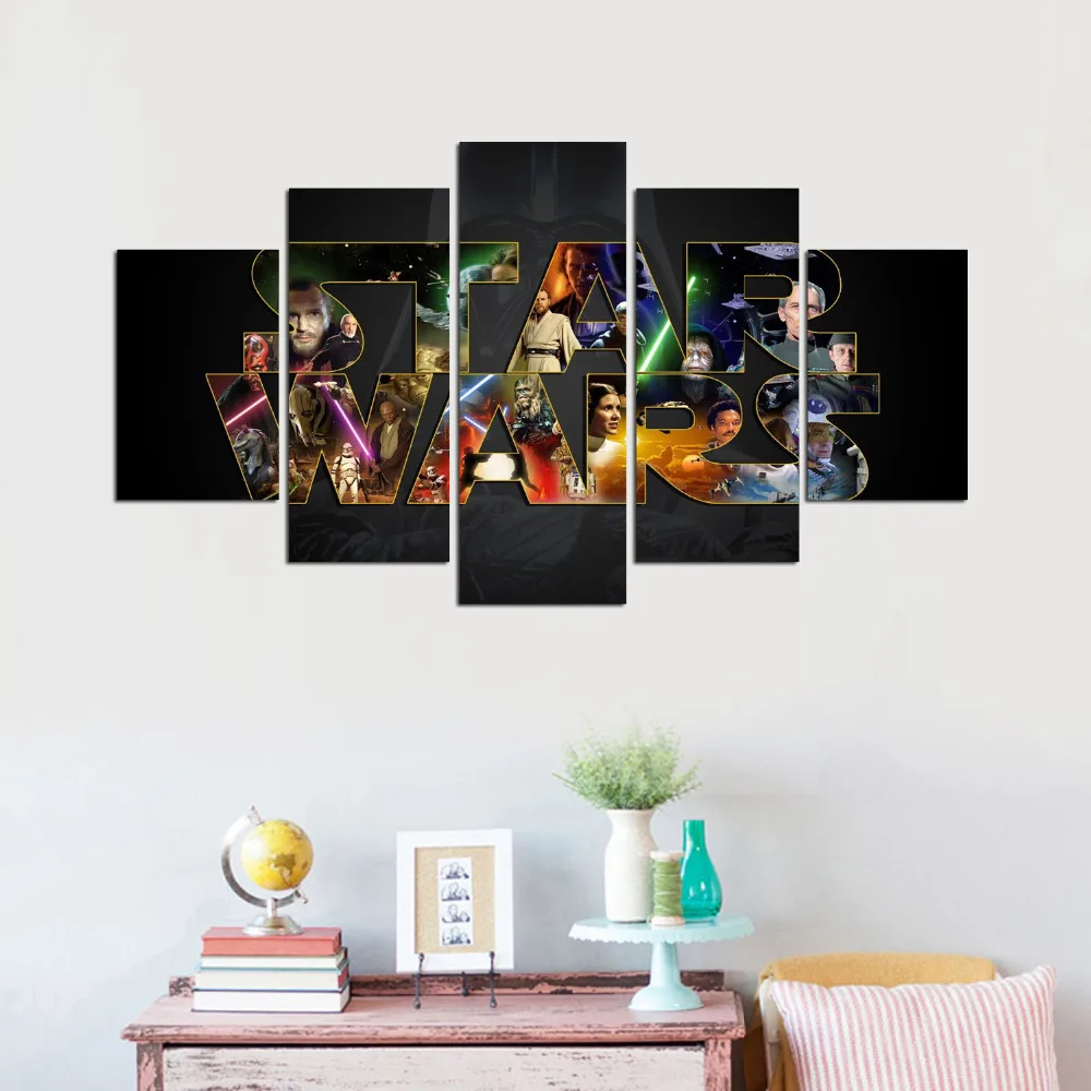 5 Panel Star Wars Wall Art Picture Modern Home Decoration Living Room