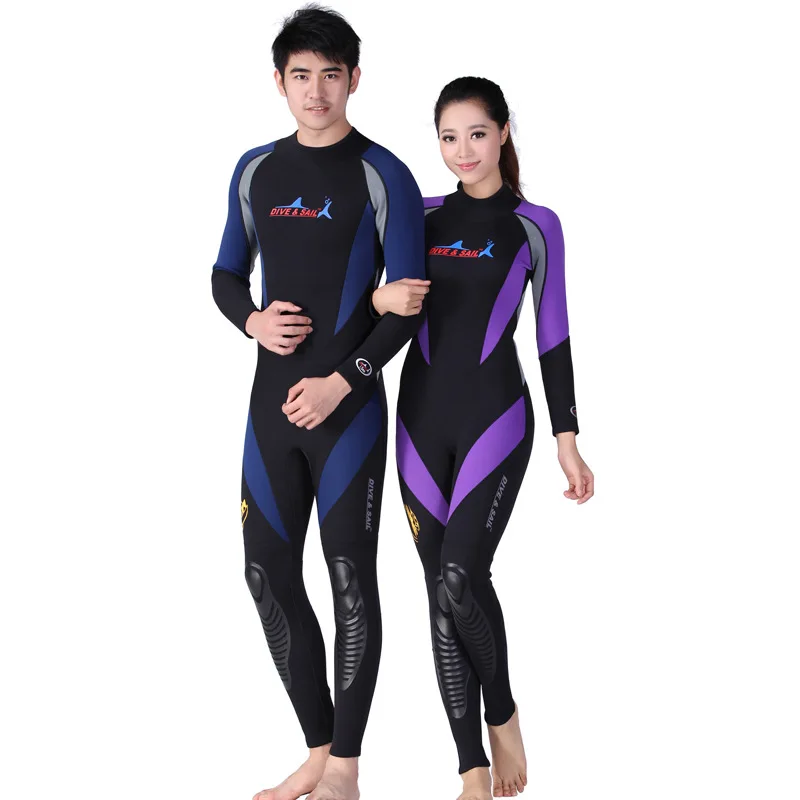 

1.5mm Siamese long - sleeved diving suit cold warm winter swimming snorkeling canoe rafting sunscreen wetsuit