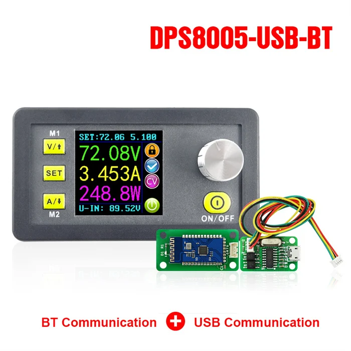 DPS8005 programmable constant voltage current Step-down power supply module Voltmeter Ammeter buck converter 80V 5A 40%Off - Цвет: Communication USB BT