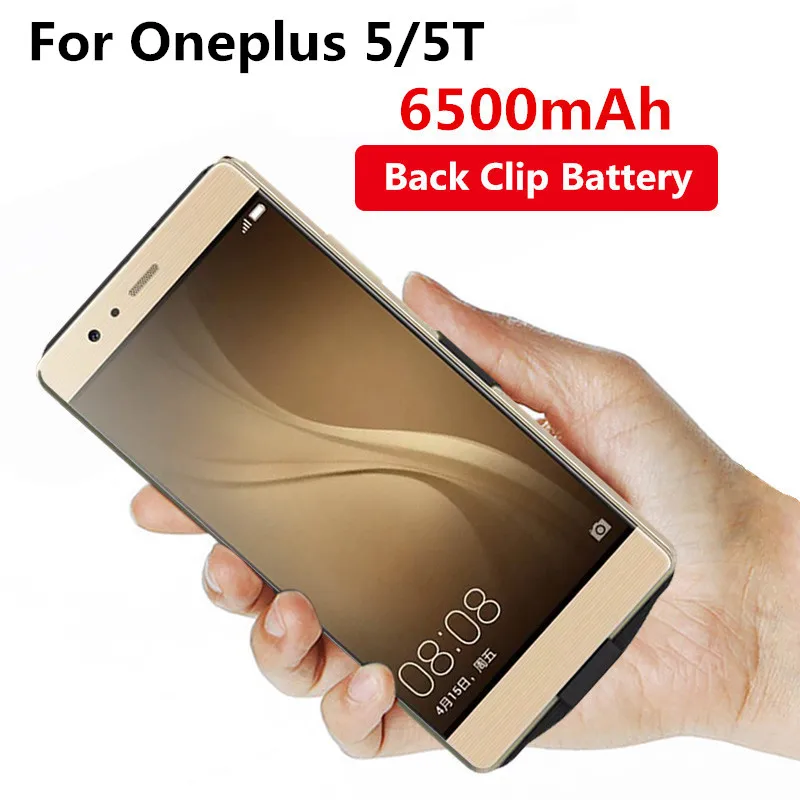 

6500mAh External Battery Case Box Portable Mobile Power Bank Charging Box With Bracket Back Cover for Oneplus 5 5T Battery Case