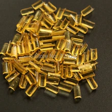 Прозрачные желтые цветные кератиновые накладки на ногти для наращивания волос 100 штук в упаковке