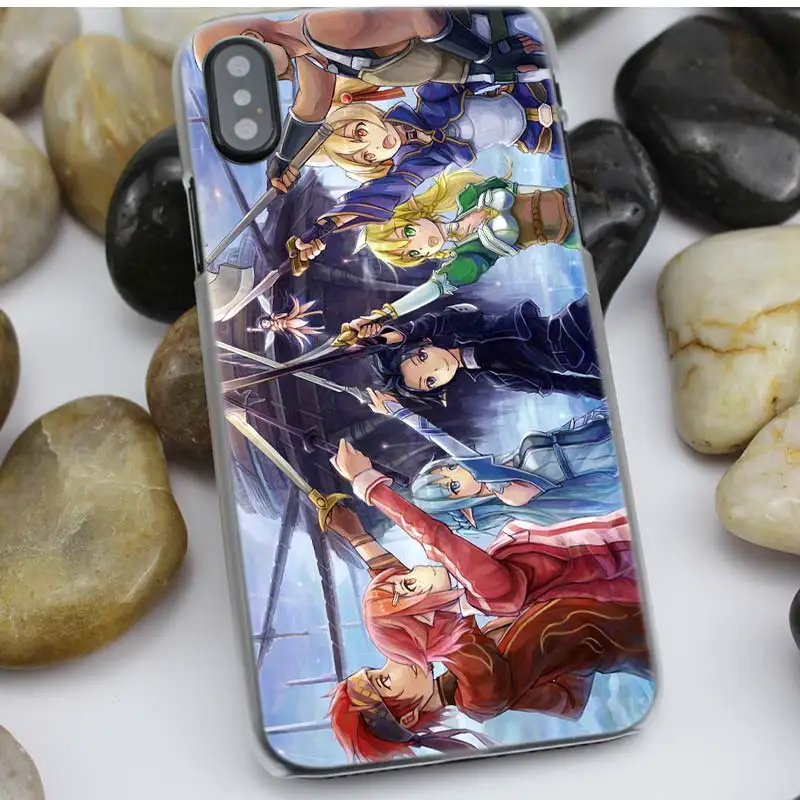 Sword Art Online САО манга жесткий пластик для iPhone XS Max XR X 10 7 8 6 6S Plus 5S SE 5 4S 4 5C Прозрачный чехол для телефона