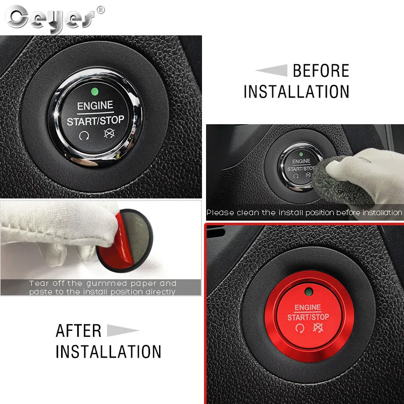 Car Start Engine Button Key Ring for FORD (51)
