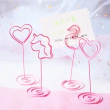 Милый мультфильм розовый девушка Единорог Фламинго любовь Железный арт сообщение клип Заметки Папка офисная декоративная настольная карта фото клип