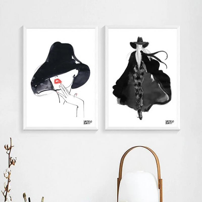 Black-Canvas-Painting-Canvas-Print-Abstract-Figures-Minimalist-Wall-Art-Fashion-Women-Wall-Painting-Home-Decor (3)