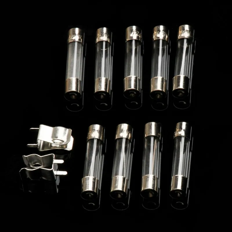 

72Pcs/Box 0.5A/1A/2A/3A/5A/10A/15A/20A/30A Quick Fast-Blow Glass Tube Fuses With Fuse Seat Assorted Kit 250V 30x6mm