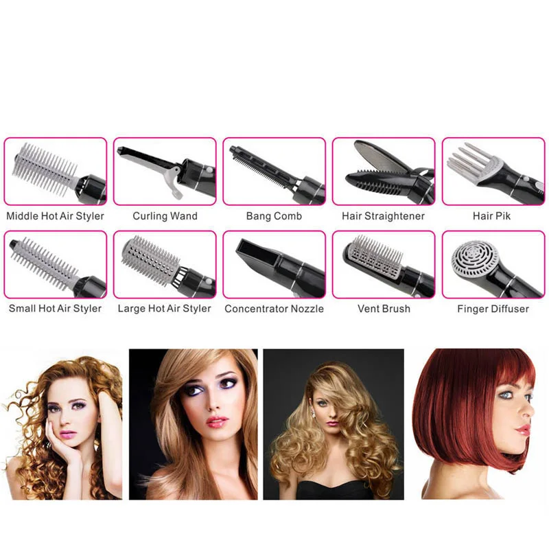 spesifikasi 10 In 1 Multifungsi Pengering Rambut dengan Sisir untuk Perjalanan Profesional Rambut Hair Dryer Pengering Rambut Rambut Blower untuk digunakan Di Rumah Kecantikan 489